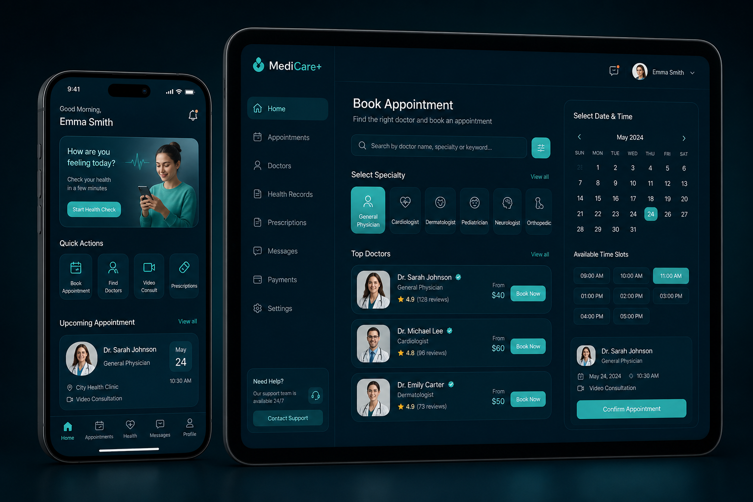 Clinic appointment and patient app